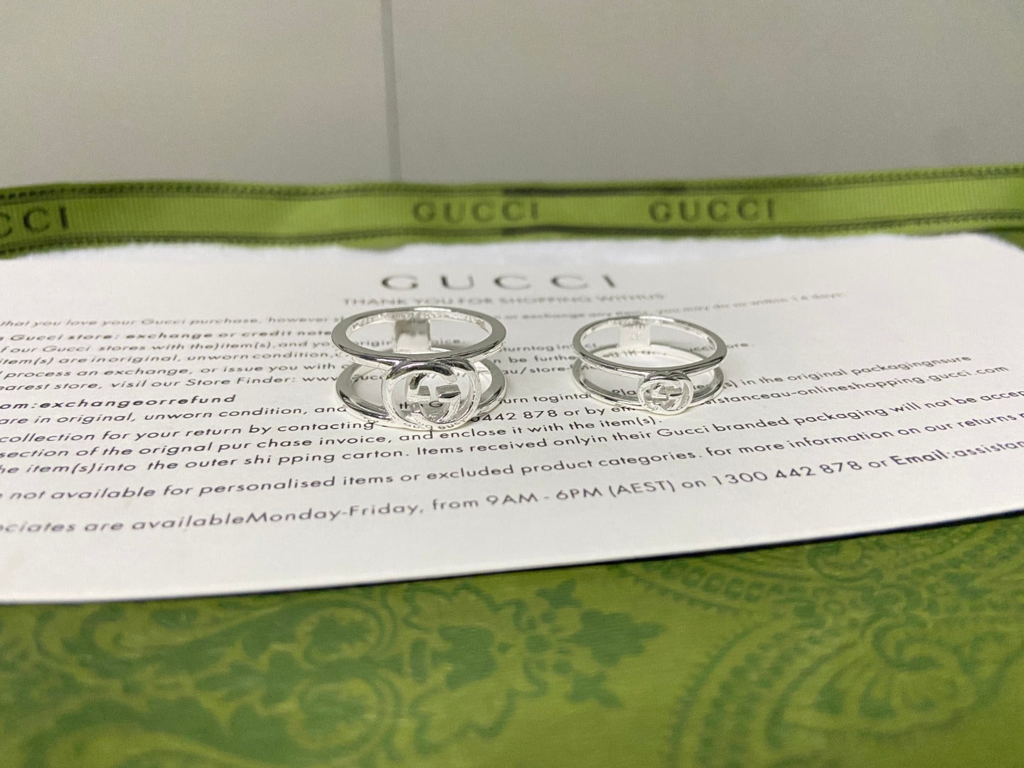 Double Gucci Interlocking Gucci Wide Open Ring