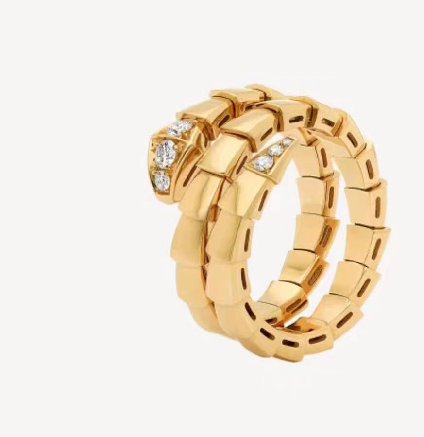 18K BVLGARI Serpenti Viper Demi Diamond Ring