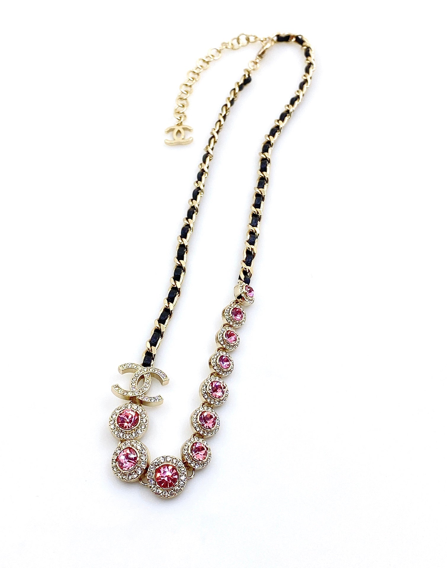 18K  Chanel Leather Choker Necklace