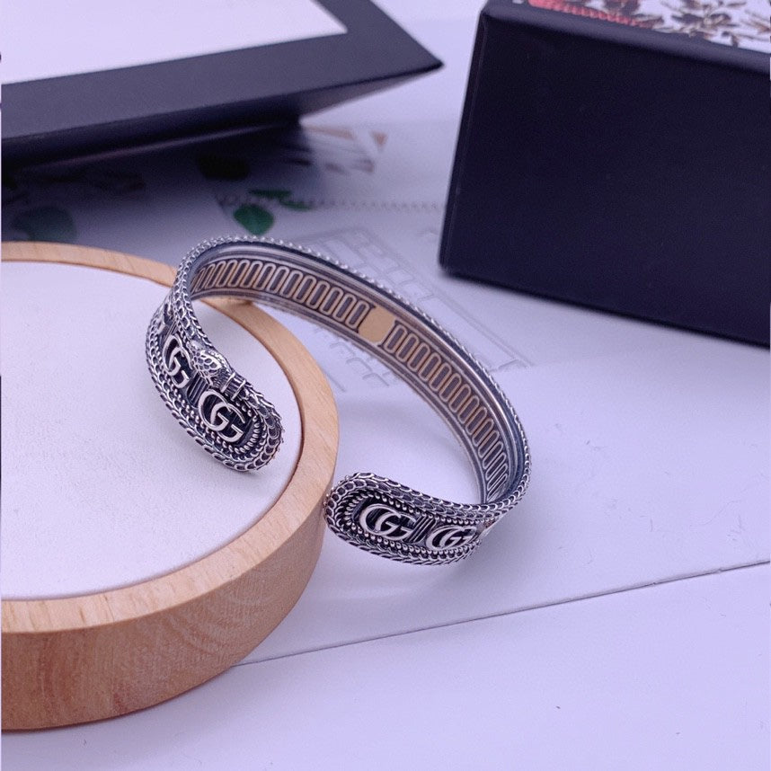 Double Gucci Snake Wide Bracelet