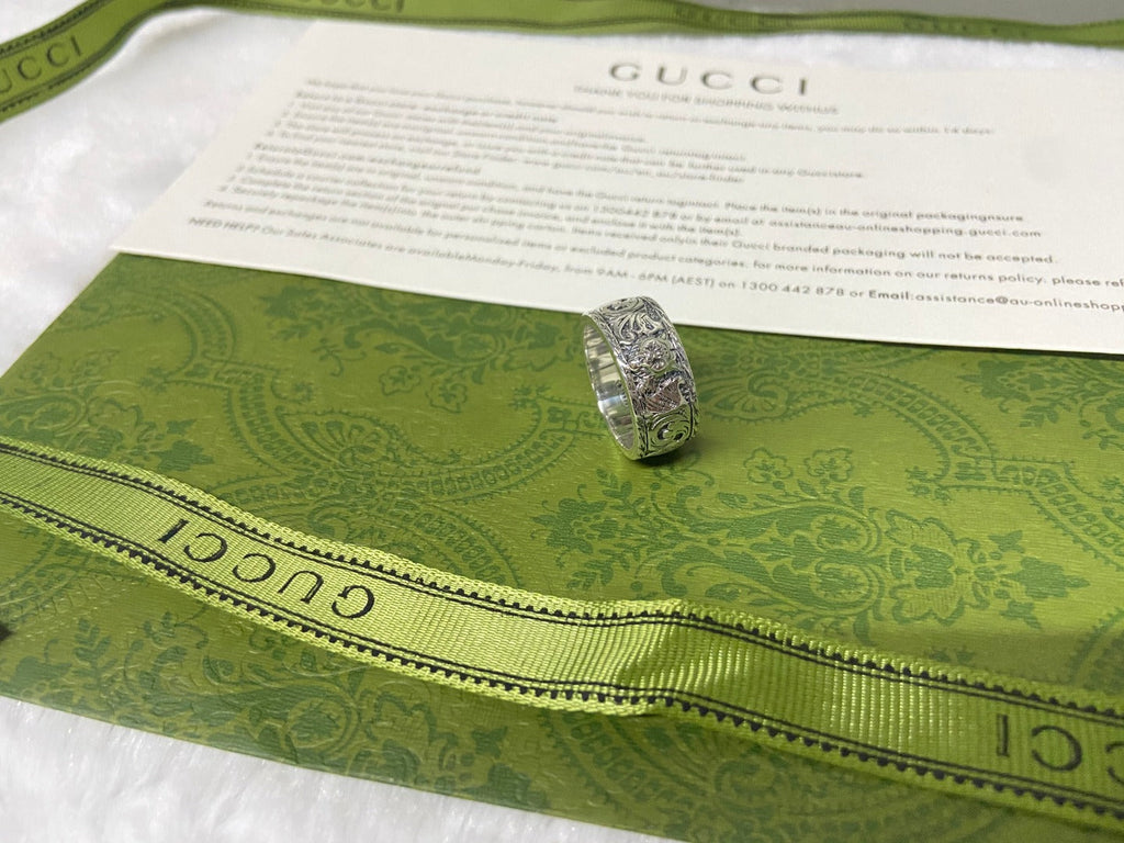 Double Gucci Feline Head Ring